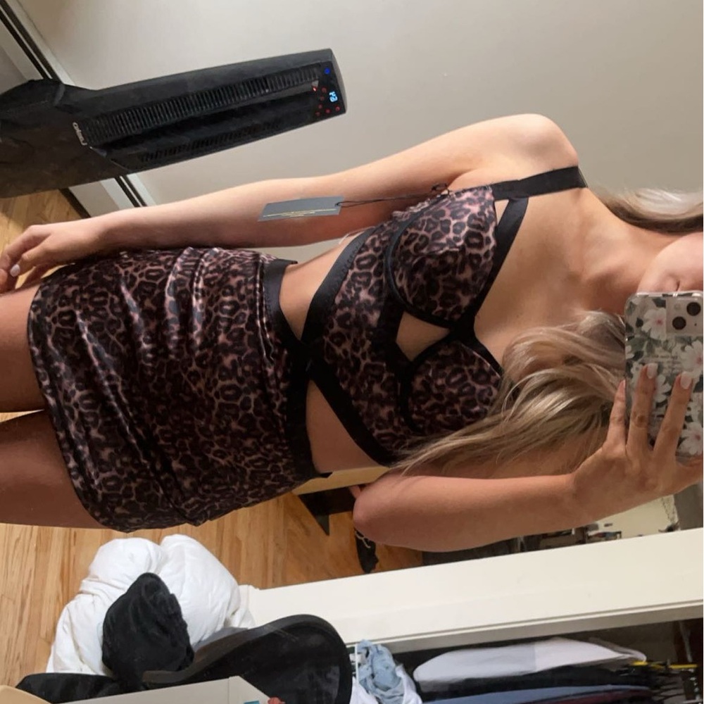 Leopard Print Cutout Dress & Corset Bundle